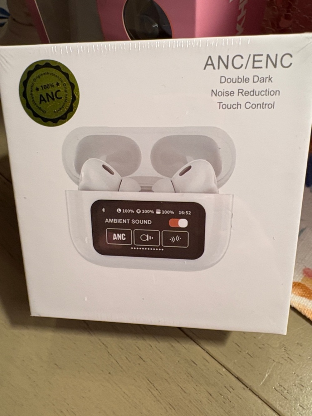 White ANC/ENC Wireless Earbuds with Charging Case